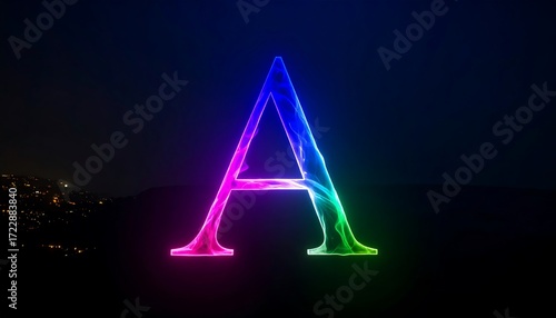 Colorful Neon Letter A.
