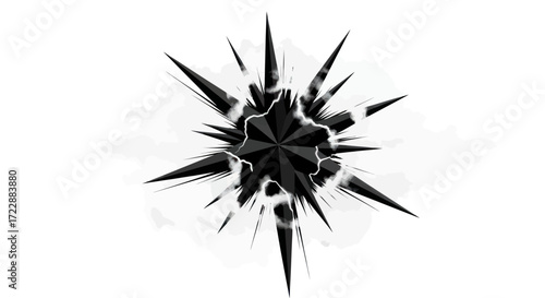 Sharp pointed geometric shape with lightnings for graphic design projects and backgrounds