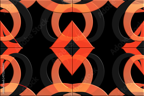 paper cut colourful aesthetic abstract gradient batik dayak line art shape wallpaper background pattern	