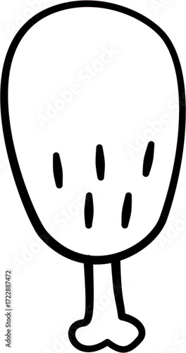 Line Art Grilled Chicken Thigh