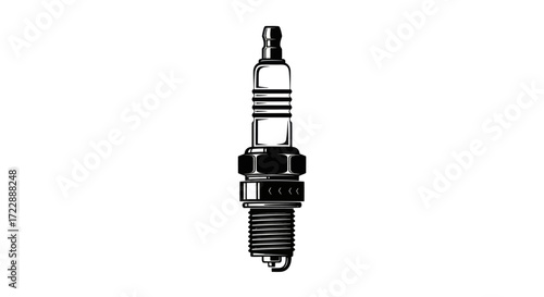 Detailed vector illustration of a spark plug component isolated on white background