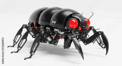 Futuristic arachnid robot showcasing advanced technological design elements and biomechanical