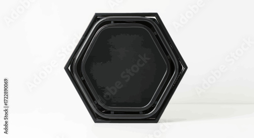 Geometric nesting tables display stylish minimalism and functional versatility indoors