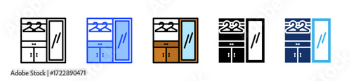 Walk-In Closet Icon Collection With Multiple Styles
