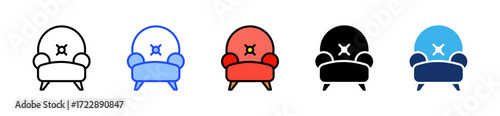Cozy Armchair Icon Collection With Multiple Styles