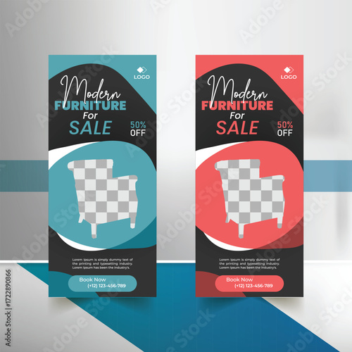 Modern home sale rollup banner design template