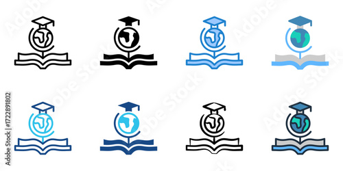 Education icon set multiple style collection 
