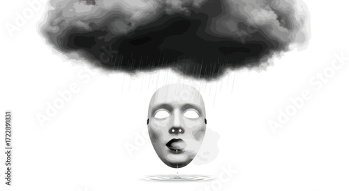 Monochrome melancholy: A dramatic portrayal of emotional suppression and despair
