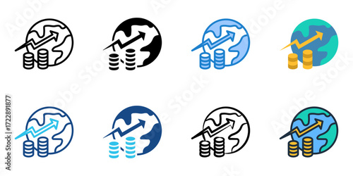 Economy icon set multiple style collection 

