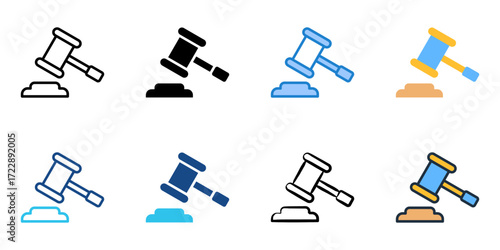 Law icon set multiple style collection 
