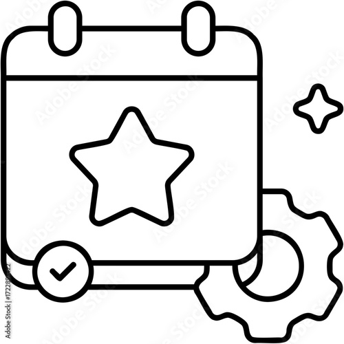 Line Art Event Management Icon