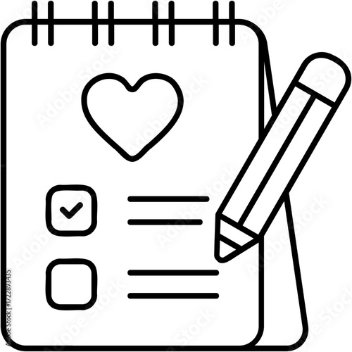 Line Art Wedding Planning Icon
