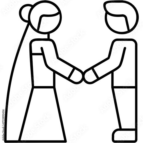 Line Art Wedding Ceremony Icon