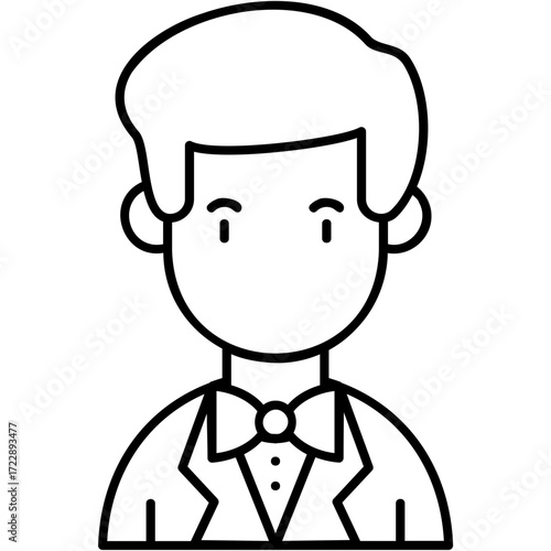 Line Art Groom Icon