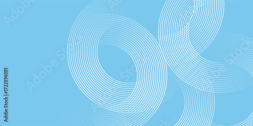 Abstract minimalist banner background, pastel colorful, blue and white gradations. Circle vector eps10