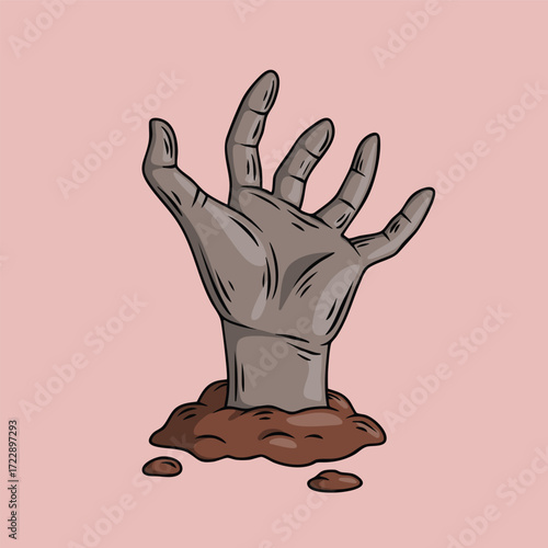 Zombie Hand Emerging From Ground