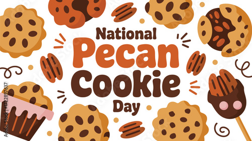 Delicious homemade pecan cookies and treats celebrating National Pecan Cookie Day with festive sprinkles.