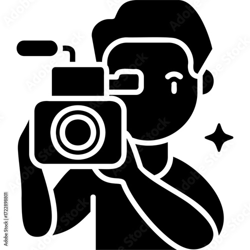 Solid Black Videographer Icon