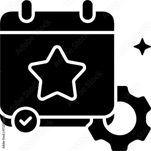 Solid Black Event Management Icon