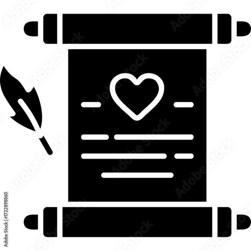 Solid Black Wedding Vows Icon