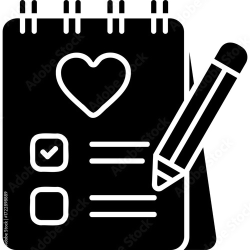 Solid Black Wedding Planning Icon