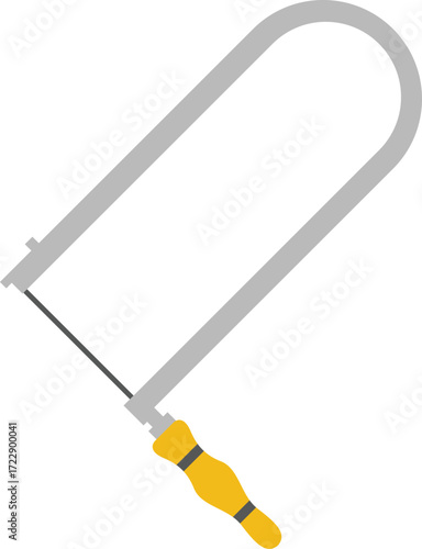 Fret saw illustration. Hand saw vector illustration in flat style