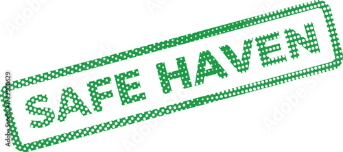 A green and white polka dot Safe Haven stamp conveys security and trust