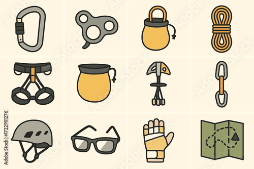 Essential rock climbing gear: harnesses, carabiners, helmets, gloves, and more