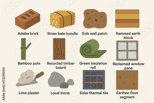 Eco-friendly building materials collection for sustainable construction