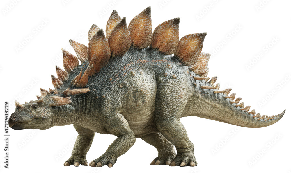 Obraz premium Detailed stegosaurus shows off textured scales and plates