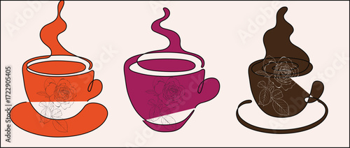 Elevated Top-Down View Coffee Cup Vector: Unique Perspective for Website Hero Images, E-commerce Banners, and Digital Advertising Campaigns