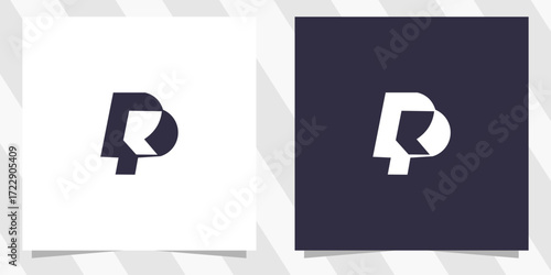 letter rp pr logo design vector