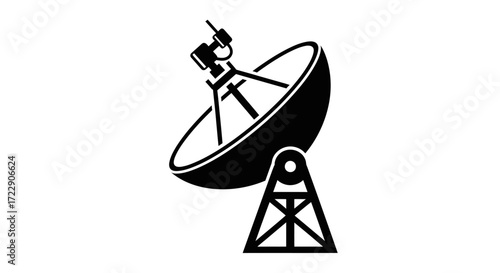 Monochrome Satellite Communication System Broadcasting Signals to Distant Location