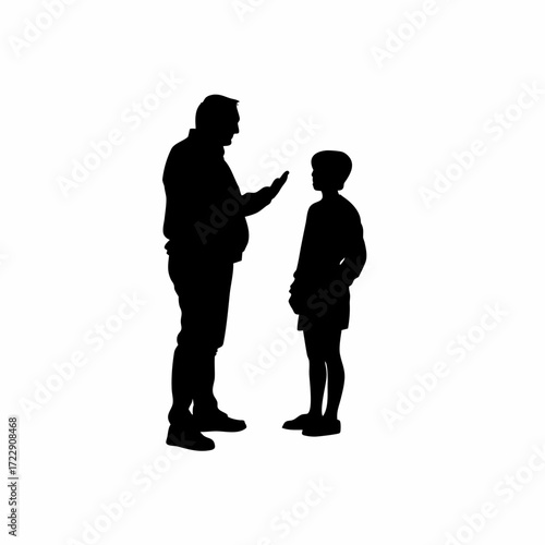 Counselor guiding teenager with subject selection silhouette