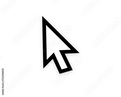 Computer mouse cursor arrow pointer with shadow vector svg on transparent background
