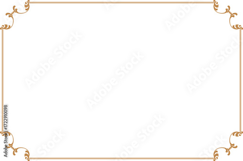 Wallpaper Mural Elements of ornate vintage frames. Border gold lines isolated swirls motifs. Design print for greeting cards, wedding invitations, restaurant menu, royal certificates. Set 983
 Torontodigital.ca