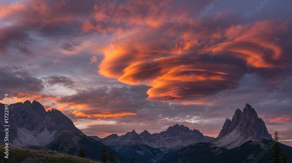 Fototapeta premium a-photograph-of-fiery-clouds