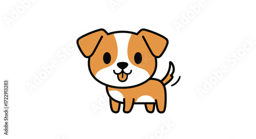 Adorable cartoon dog illustration with playful pose and charming cartoon design art