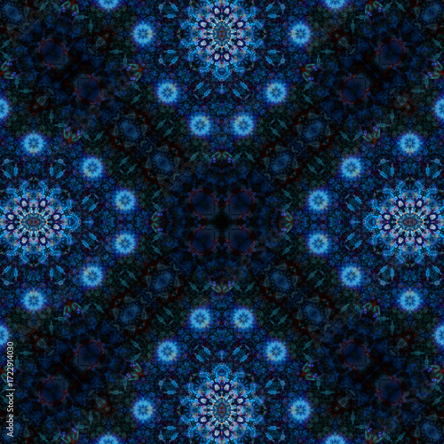 Seamless abstract pattern. Braided intricate pattern. Abstract kaleidoscope background.