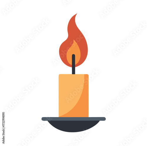 Minimal icon of a candle burning too fast