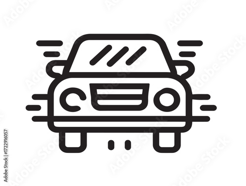Attractive Driving School Icon in Modern Thin Line Minimal Vector Illustration Artwork