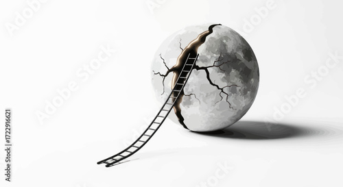 Conceptual stairway to overcome obstacles and achieve breakthrough innovation