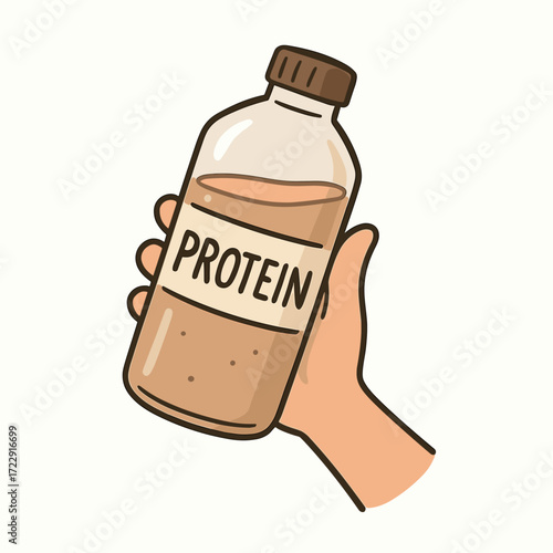 Protein shake in bottle