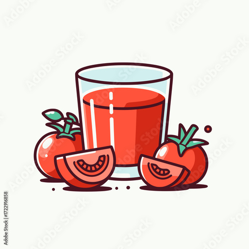 Glass of tomato juice