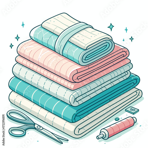 Folded fabric for quilting