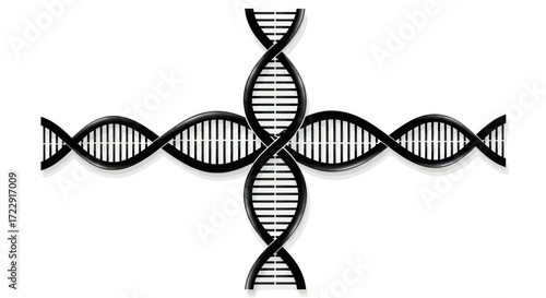 DNA double helix molecular cross formation illustrating genetic research and heredity representation