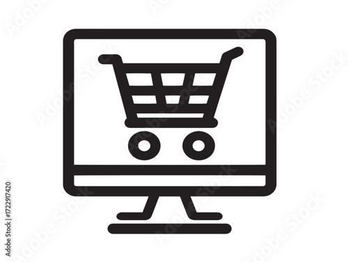 Professional Ecommerce Icon in Attractive Thin Line Minimal Vector Illustration Style