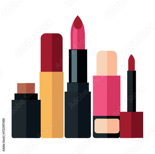 Collection of five lipstick shades banner advertisement