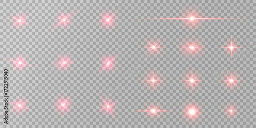 Lens Flare, light glow effect. sun or realistic shining star with backlight effect. bokeh glitter and sparkles or sparkles on transparent background.
