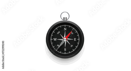 Navigational instrument for exploration and outdoor adventure with precision design isolated on